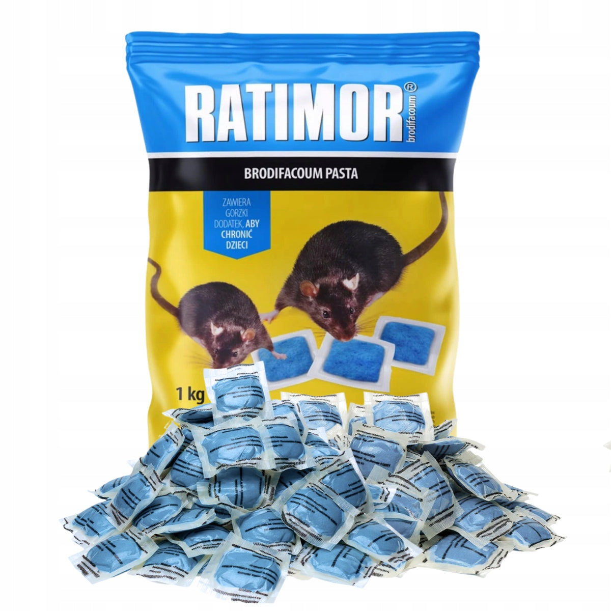 RATIMOR BRODIFAKUM Poison for mice and rats Poison Paste sachets 1kg Packaging status original
