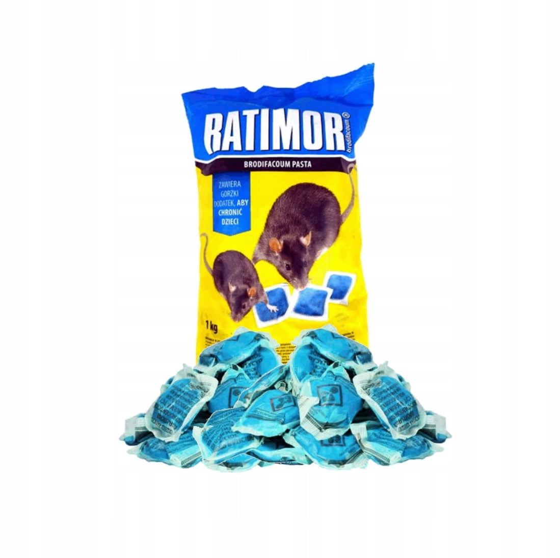 RATIMOR PASTE - 1KG MOUSE POISON AND RATS blue Brodifacum Manufacturer code Niebieska kostka granulat na gryzonie 29ppm