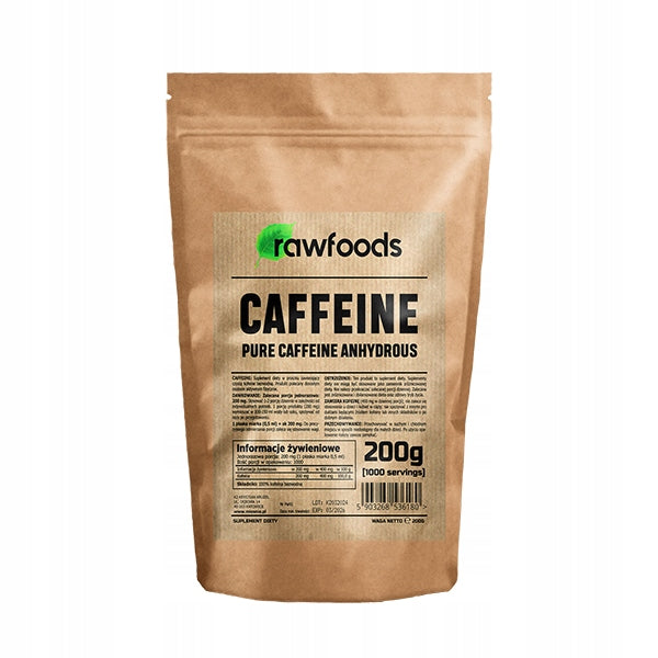 RAWFOODS CAFFEINE ANHYDROUS CAFFEINE 200 G POWDER