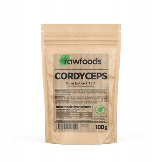 RAWFOODS CORDYCEPS 100G CORDYCEPS 15:1 STRONG EXTRACT 50% polysaccharides