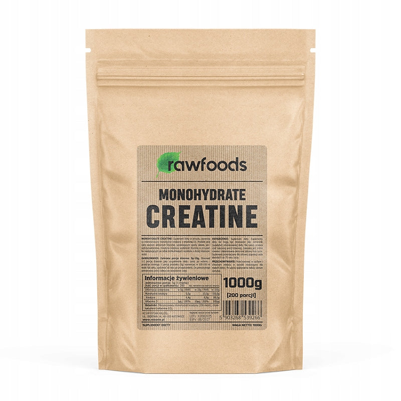 RAWFOODS CREATINE MONOHYDRATE 1000g CREATINE VITAMIN D3 MICRO 200MESH 1KG
