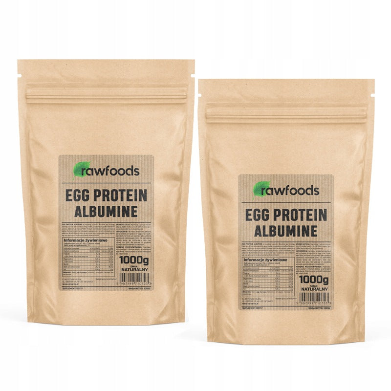 RAWFOODS EGG WHITE PROTEIN ALBUMINE 2x 1000G NATURAL CHICKEN EGG PROTEIN 2KG
