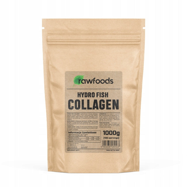 RAWFOODS HYDRO FISH COLLAGEN 1000g MARINE COLLAGEN WITH FISH JOINTS LEATHER