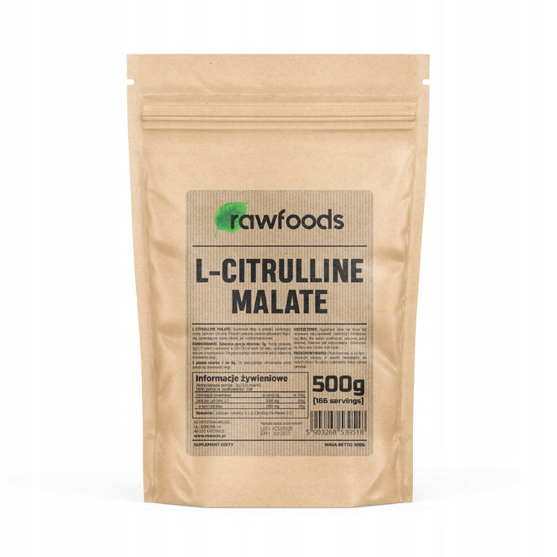 RAWFOODS L-CITRULLINE MALATE 500G CITRULLINE PUMP OXYGEN STRENGTH