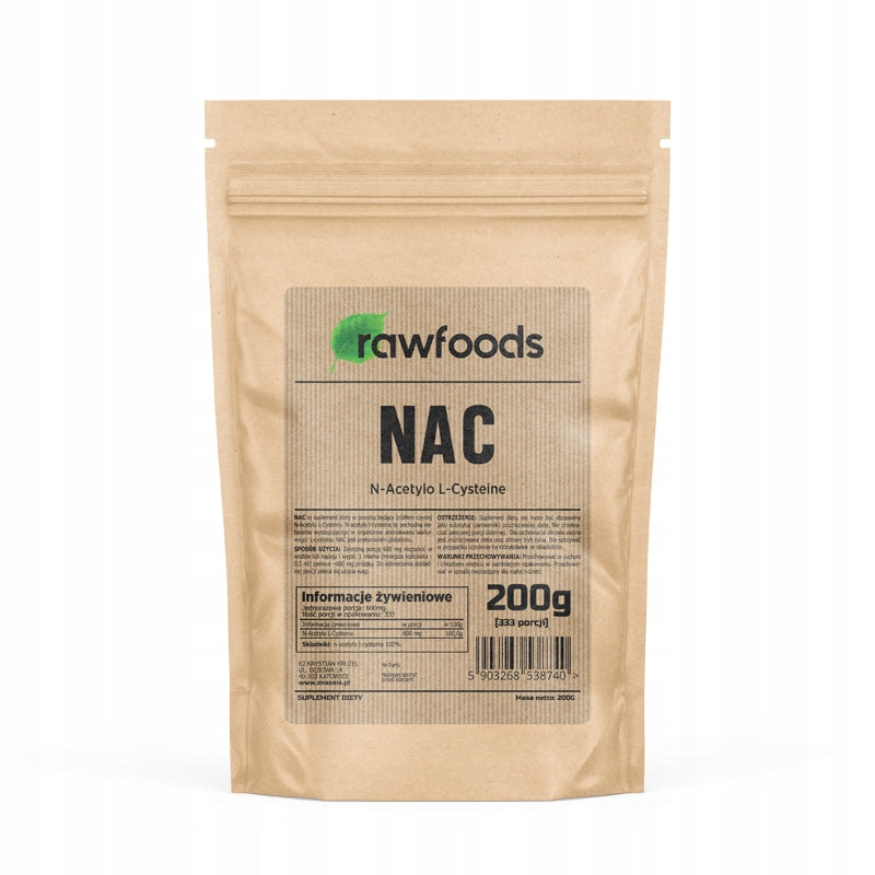 RAWFOODS NAC 200G N-ACETYL L-CYSTEINE POWDER PURE NATURAL