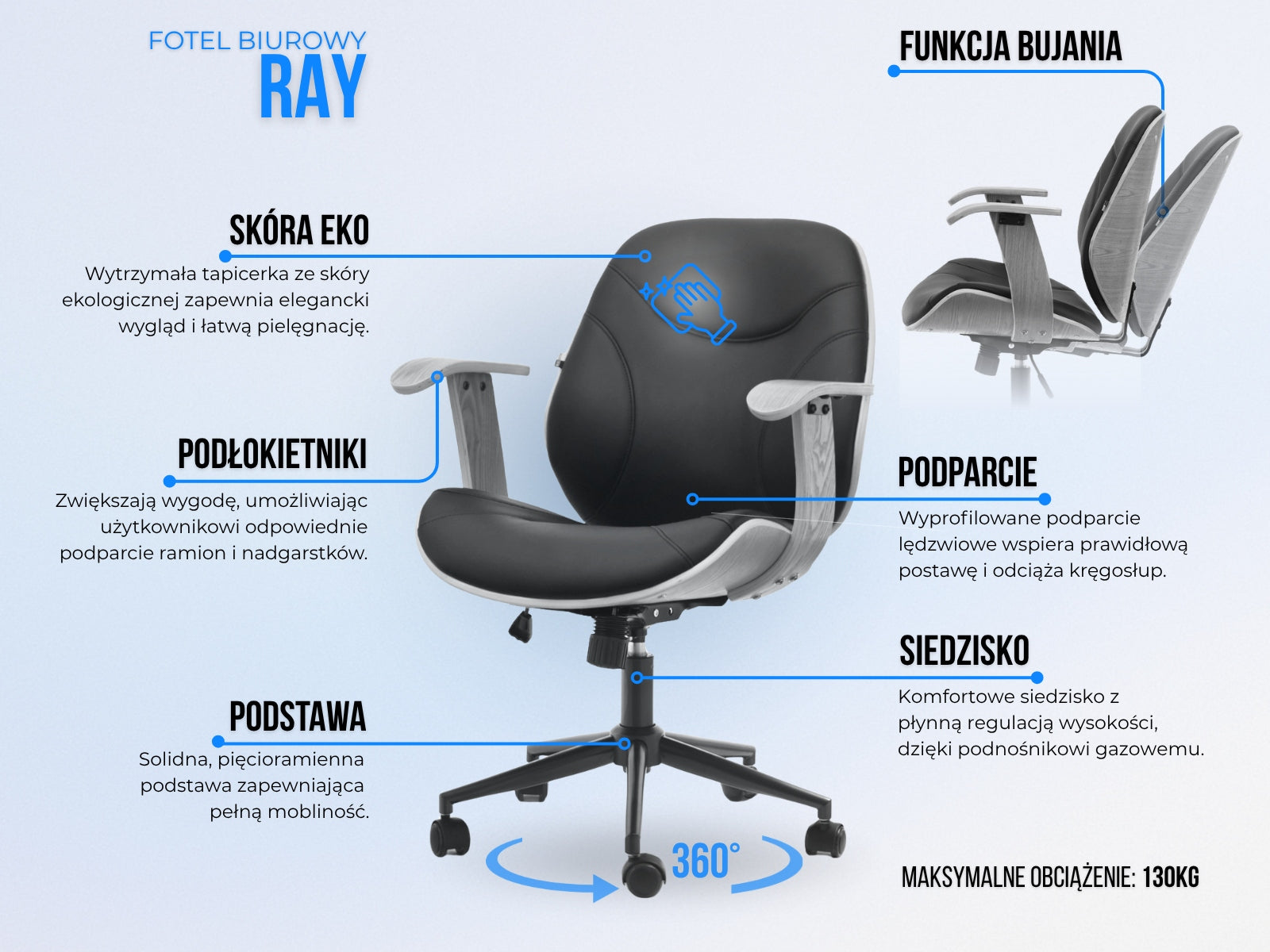 RAY CABINET CHAIR IN STRONG ECO LEATHER WITH WALNUT WOOD ARMRESTS Manufacturer code 5907698654186
