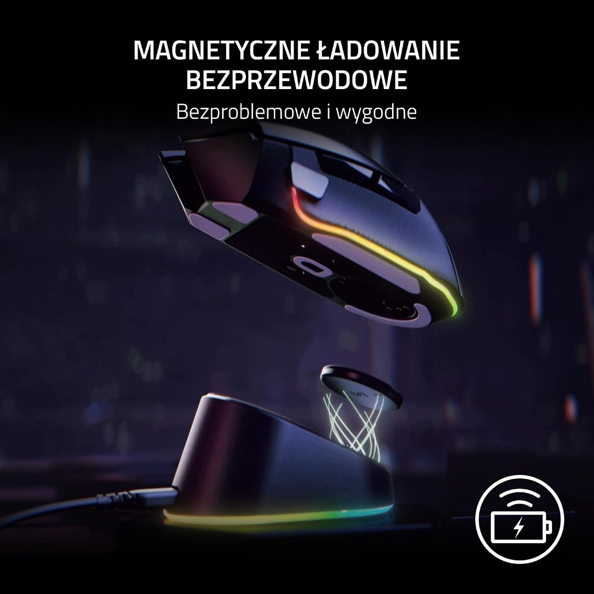 RAZER MOUSE DOCKING STATION MAGNETIC WIRELESS CHARGING RGB Packaging status original