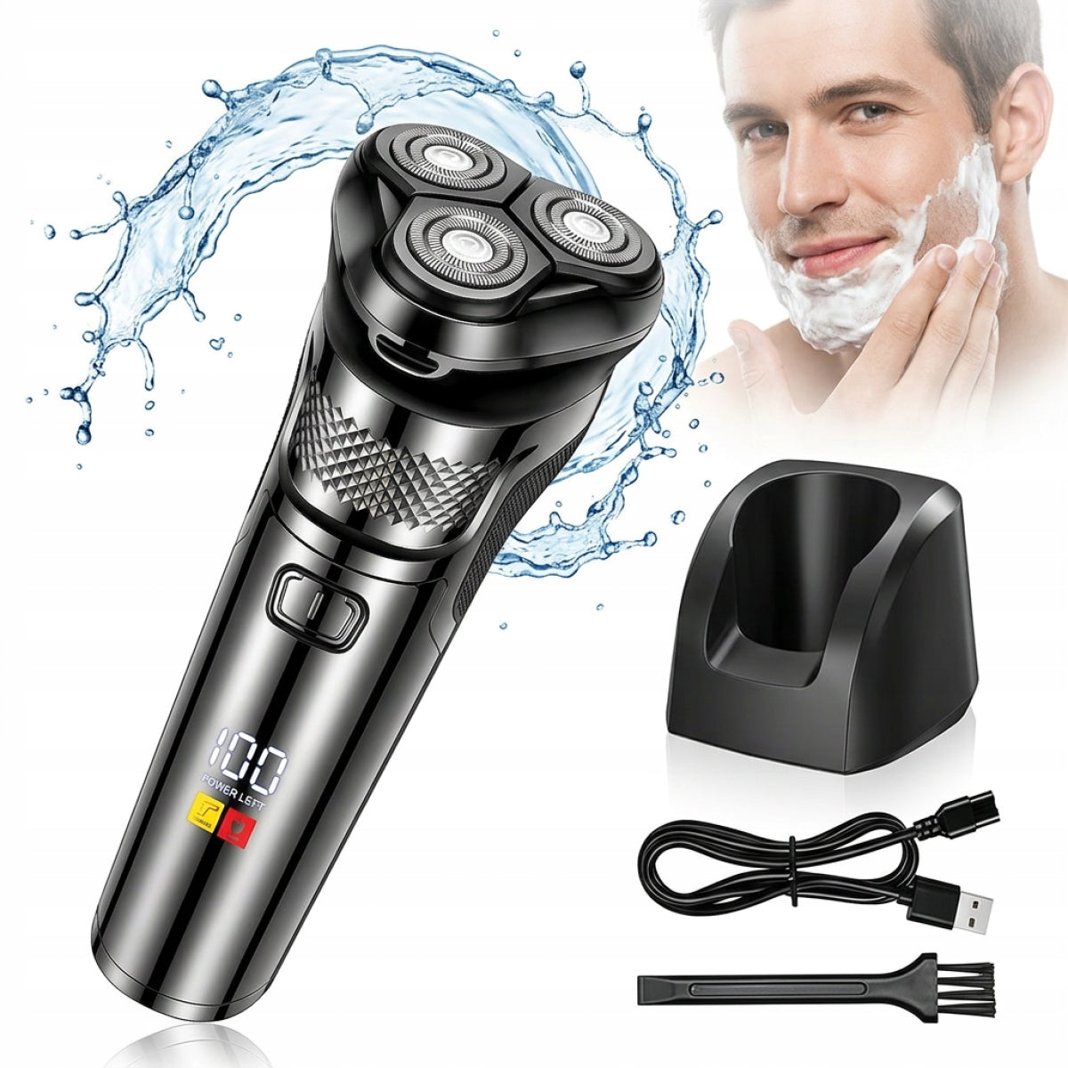 RAZOR MEN'S SHAVER 3 HEAD-WATERPROOF,USB