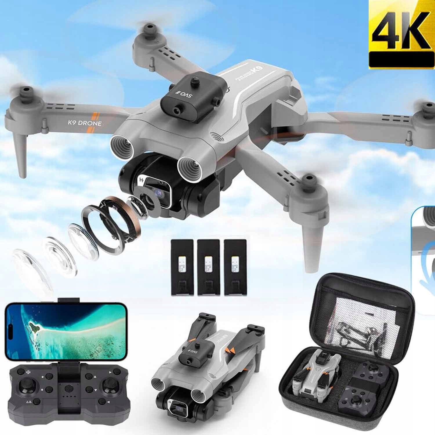 RC DRONE CAMERA 4K HD TOY HOVER PROPELLER GUARDS + 3 BATTERIES Packaging status original