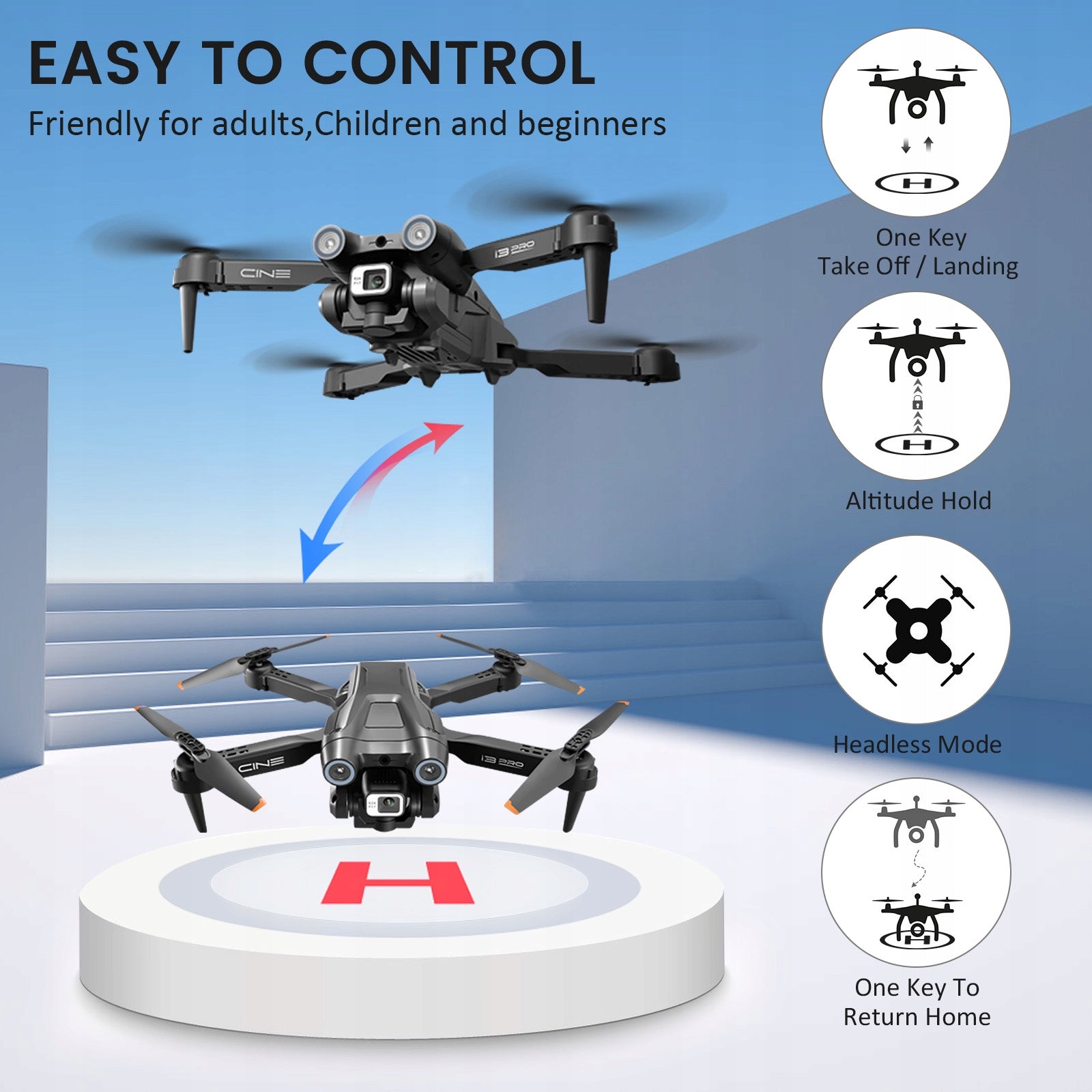 RC Drone i3 PRO 4K Aerial Photos HD Quadcopter Brand CJC