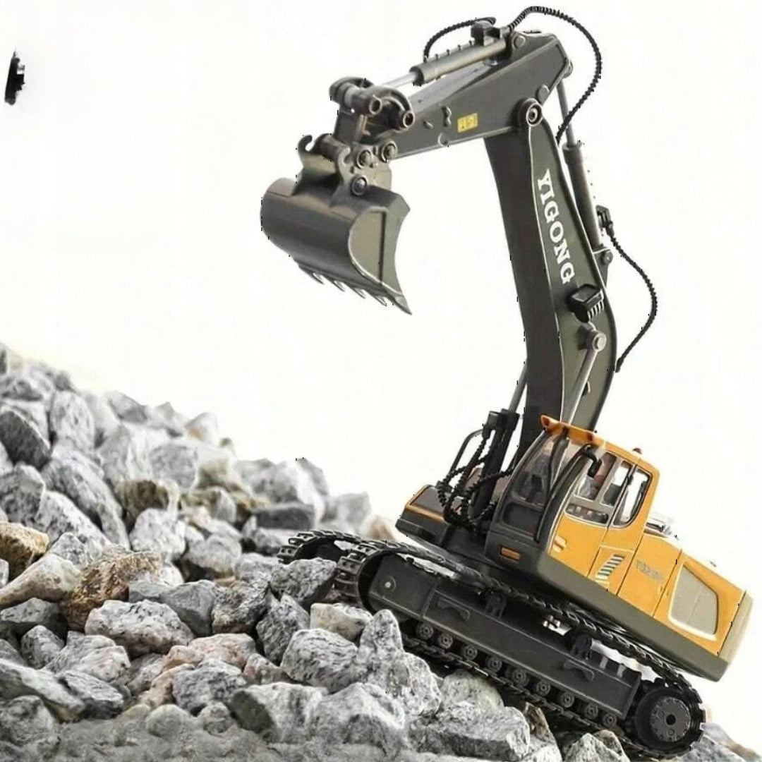 RC EXCAVATOR REMOTE CONTROLLED 2.4GHz 360° MOVABLE BUCKET 2x BATTERY 11CH Packaging status original