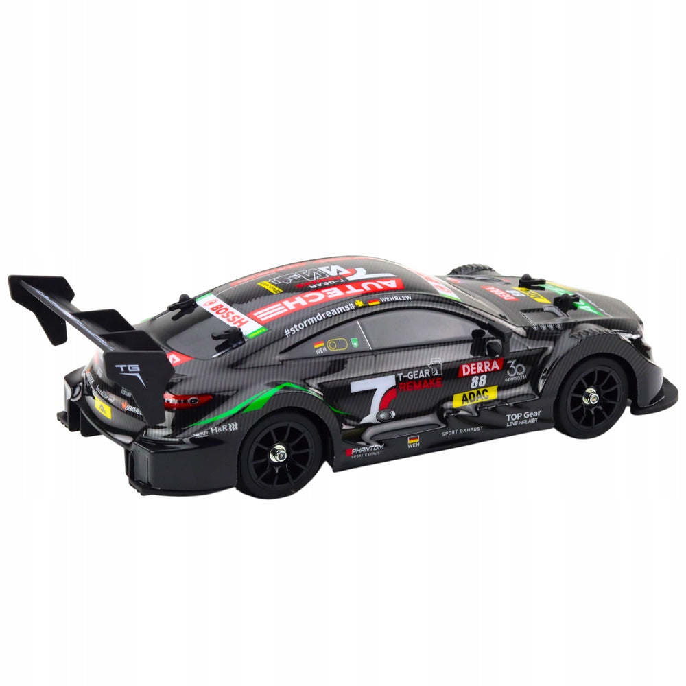RC Remote Controlled Racing Car 1:16 DRIFT BLACK 30 KM/ H LED Kid's age 3+ years