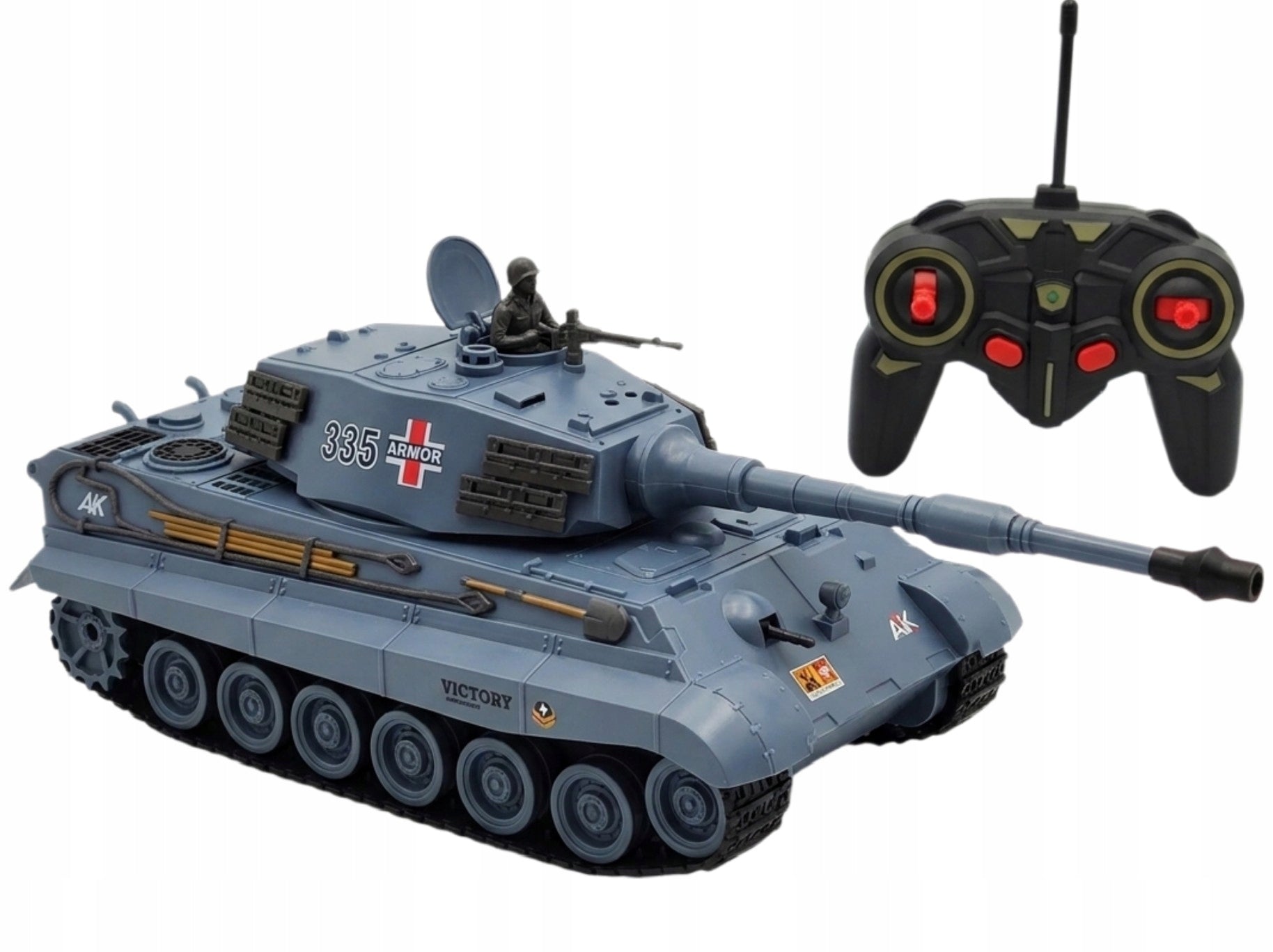 RC TANK Remote Controlled Lights and Sound with Rechargeable Battery Packaging status original