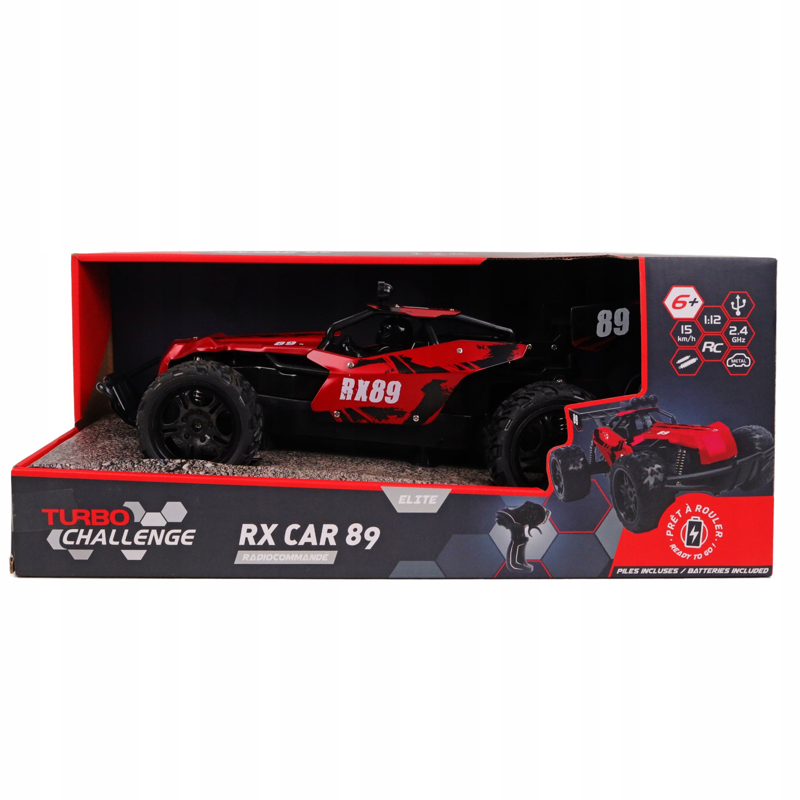 RC car remote controlled 1:12 44 cm metal LED Turbo Challenge Packaging status original