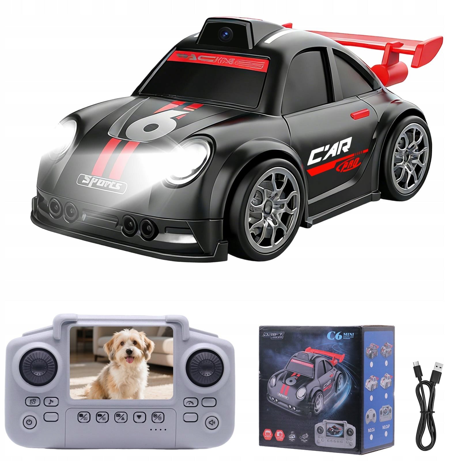 RC racing car with camera and screen control, drifting interactive toy