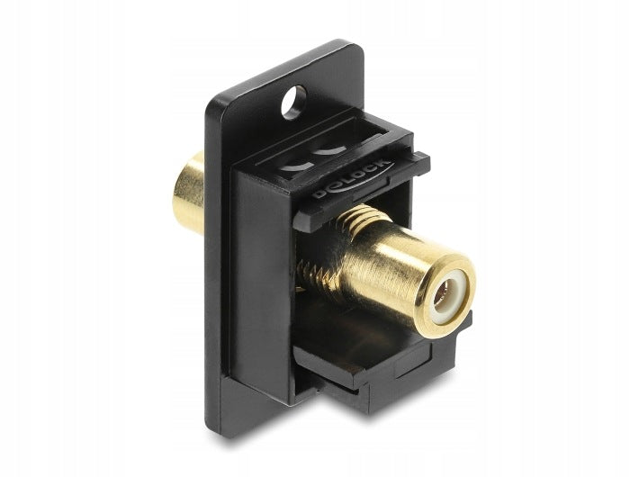 RCA Panel Adapter Female-Female Gold Plated White Delock 91115 Manufacturer code 91115