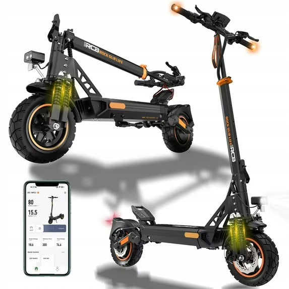 RCB D5 electric scooter 48V, 20.8Ah 998Wh100km range solid tires with app