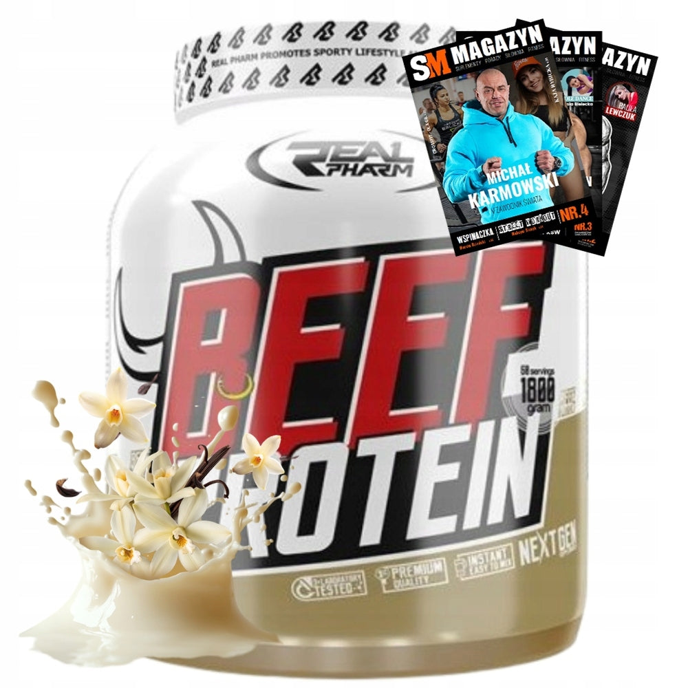 REAL PHARM BEEF WHEY 1800g BEEF PROTEIN LOW IN FATS AND CARBON