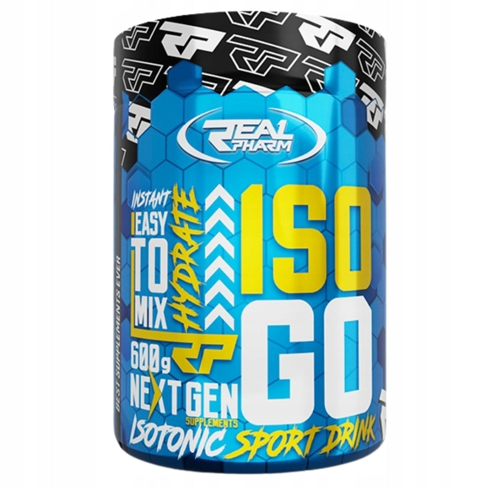 REAL PHARM ISO GO 600 g CARBOHYDRATES BCAA VITAMINS ENERGY HYDRATION Expiration date at least six months from the date of purchase