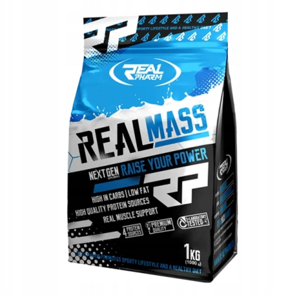 REAL PHARM REAL MASS 1000g GAINER MALTODEXTRIN PROTEIN AMINO ACIDS BCAA Expiration date at least six months from the date of purchase