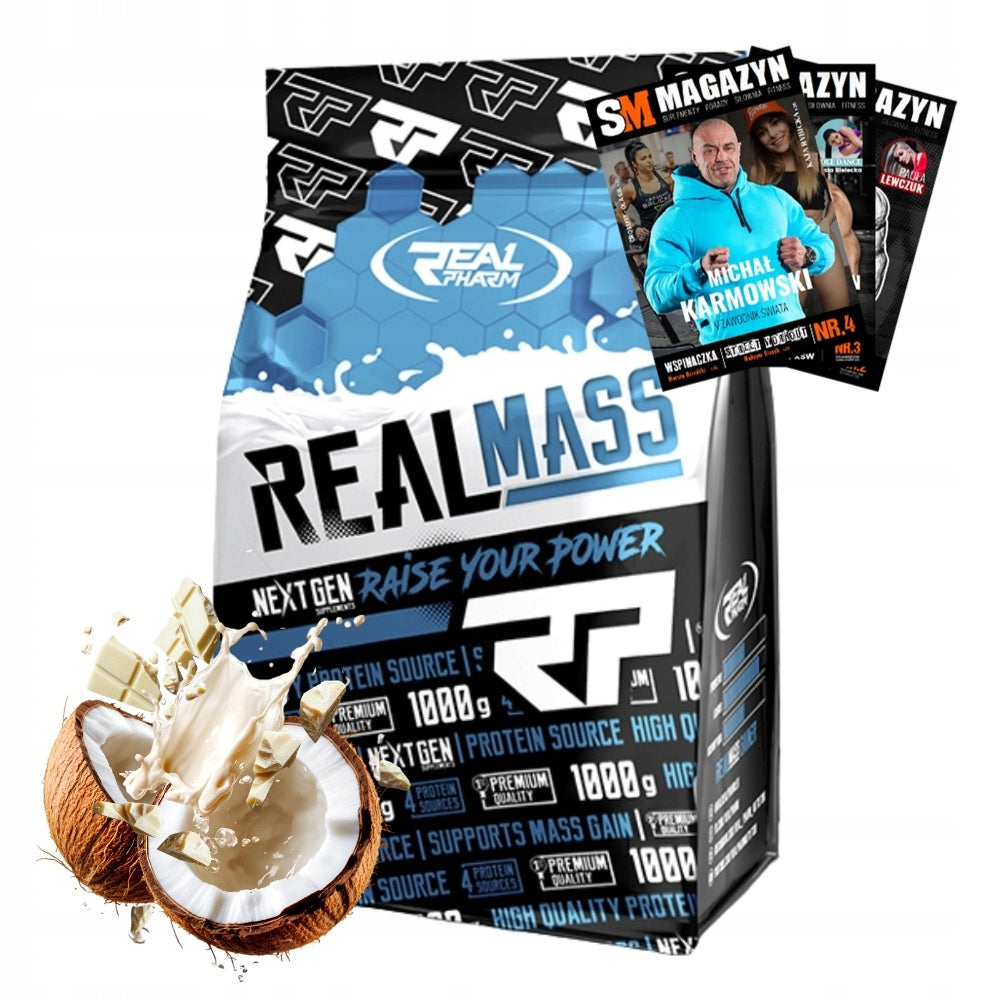 REAL PHARM REAL MASS 1000g MEGA GAINER PROTEIN STRENGTH WHEY PROTEIN