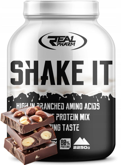 REAL PHARM SHAKE IT 2250G 7 FRACTIONS 80% PROTEIN chocolate-nut flavor