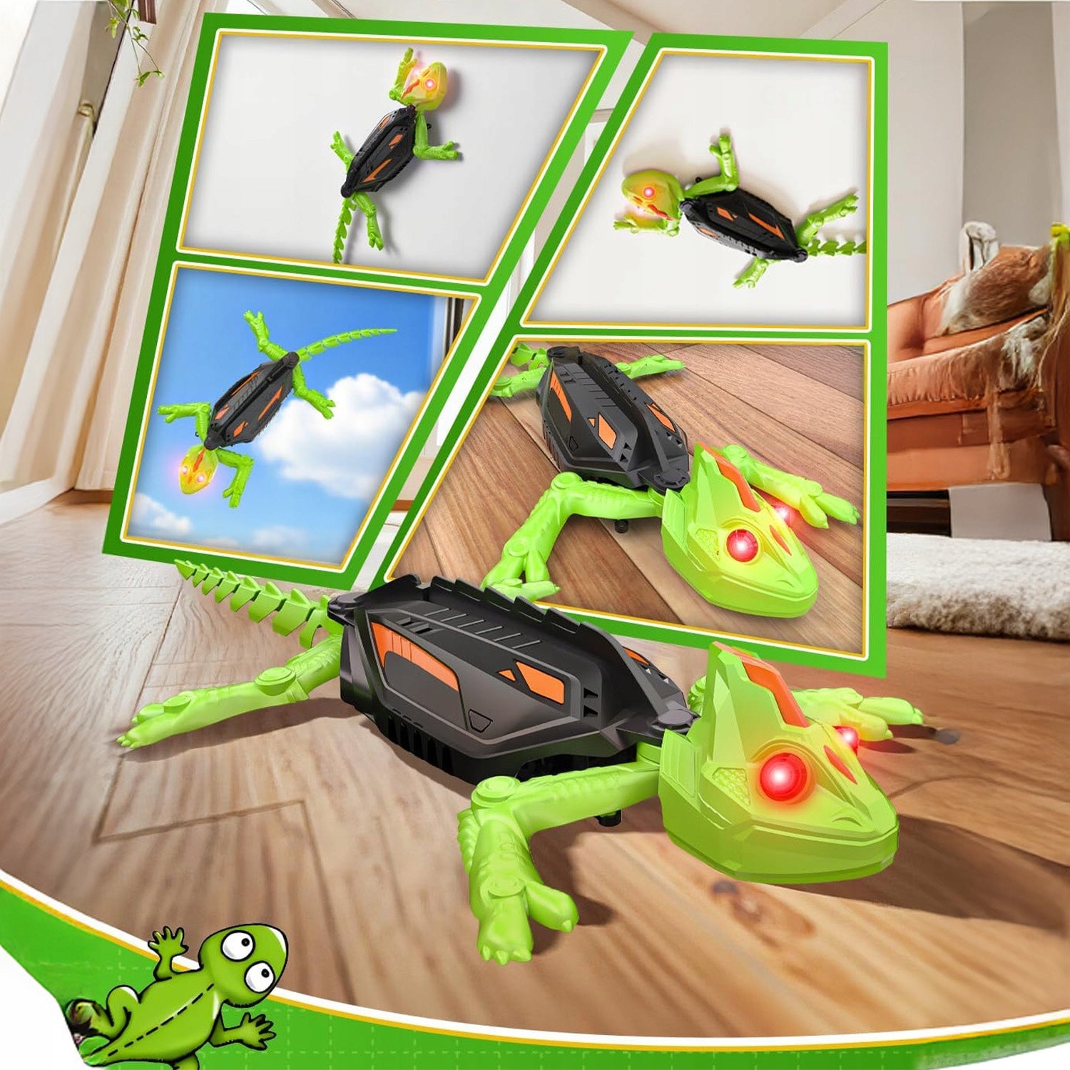 REALISTIC INTERACTIVE GECKO REMOTE CONTROLLED LIZARD ROBOT 360° LED Brand no brand