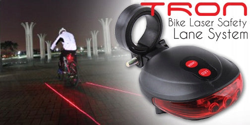 REAR BICYCLE LIGHT + 2x LASER + HOLDER Kind rear-facing
