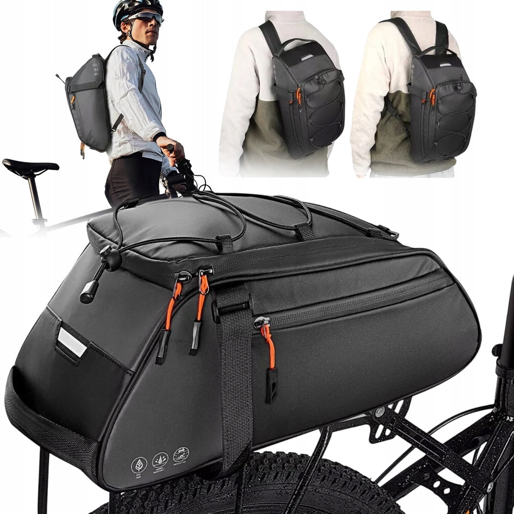 REAR BICYCLE PANNIERS 10L WATERPROOF 900D REFLECTIVE FOR TRUNK