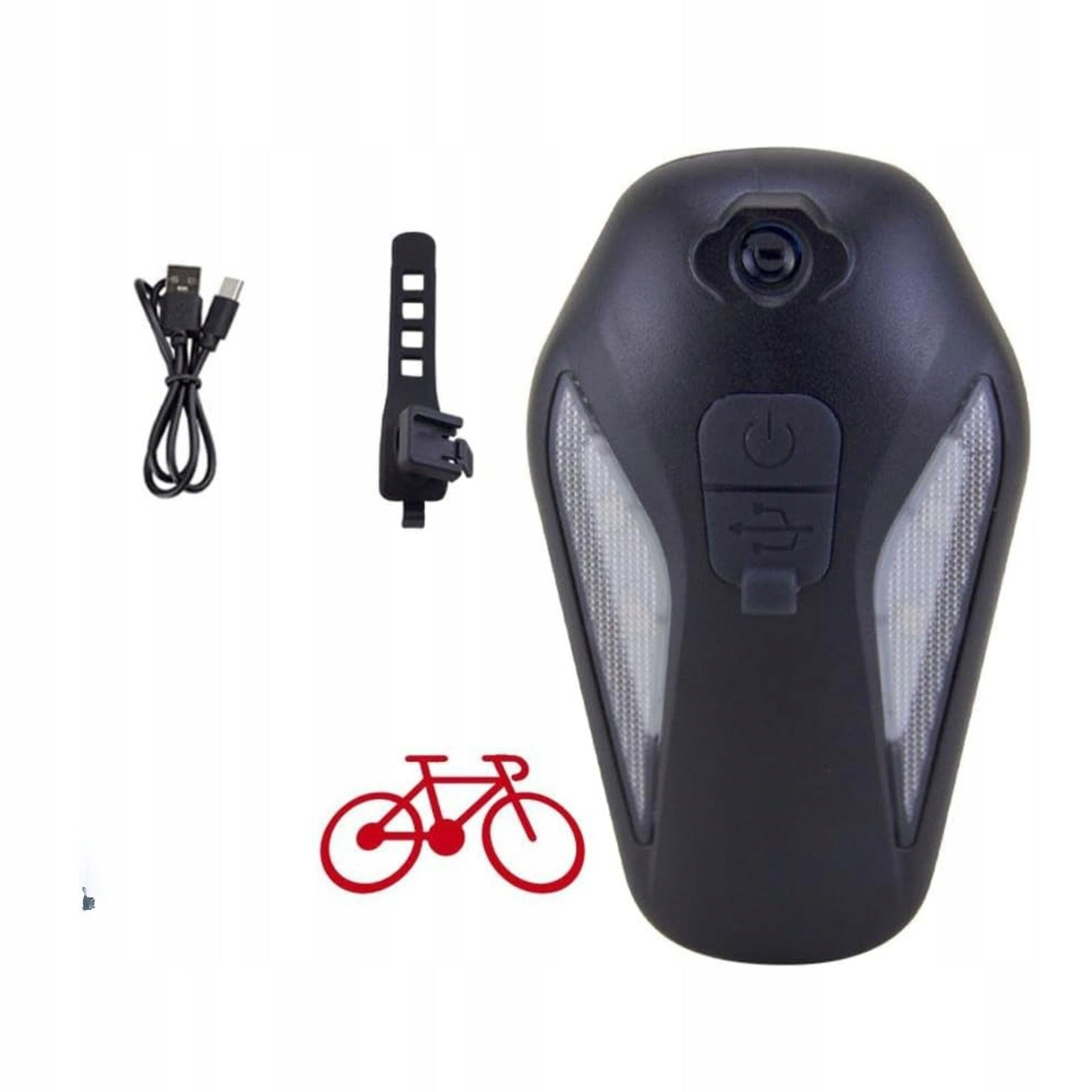 REAR LED BICYCLE LIGHT WITH ANGEL WING PROJECTION, 4 MODES, USB-C