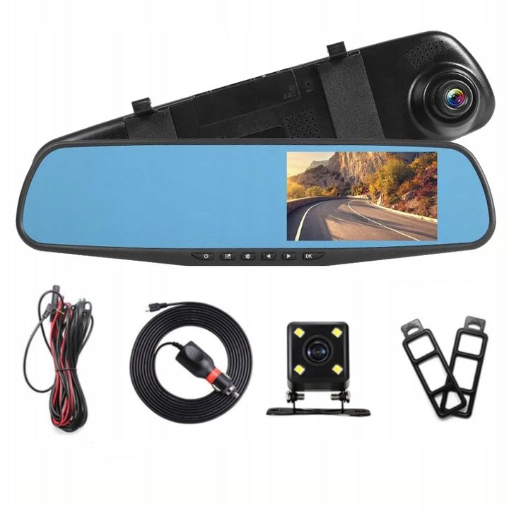 REAR VIEW CAMERA IN MIRROR CAR VIDEO RECORDER FULL HD FRONT REAR EAN (GTIN) 5905999035031
