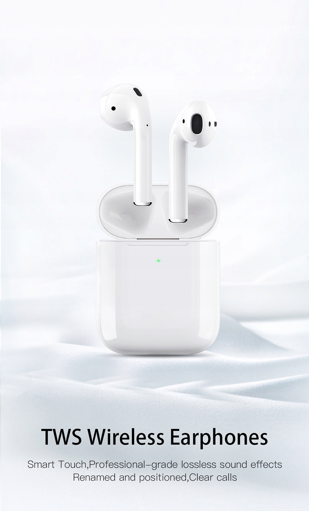 RECCI G200C TWS bezdrôtové slúchadlá, Bluetooth 5.3, Mikrofón, Biele Packaging status original