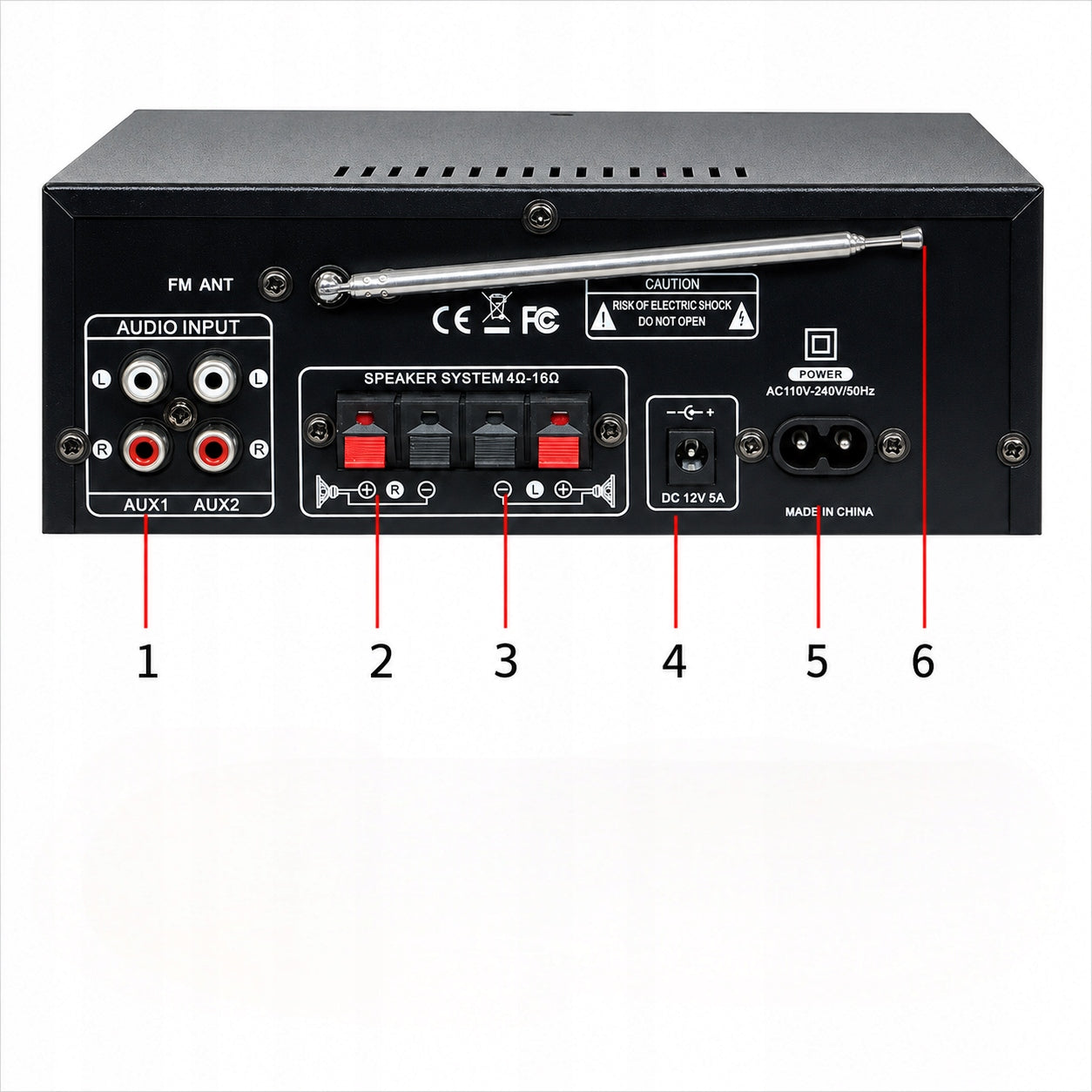 RECEIVER HI-FI AMPLIFIER STEREO BLUETOOTH RADIO DIGITAL POWER AMPLIFIER
