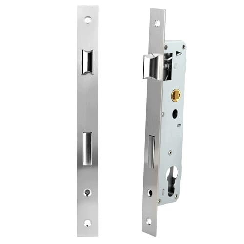 RECESSED LOCK STEEL SILVER FOR DOOR 85X25MM SET OF 2PCS metal Brand no brand