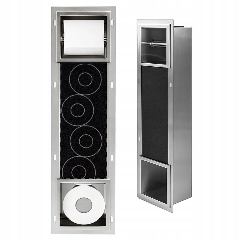 RECESSED TOILET PAPER HOLDER WITH BUILT-IN MAGAZINE DARIO-CH CHROME
