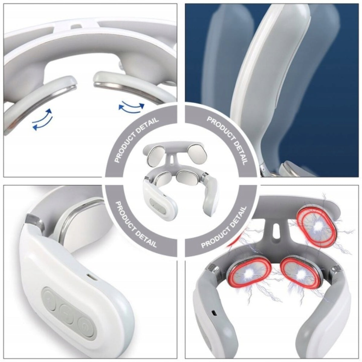 RECHARGEABLE NECK AND NECK MASSAGER WITH HEATING AND VIBRATION FUNCTION 3 IN Manufacturer code BAOZHU-PL