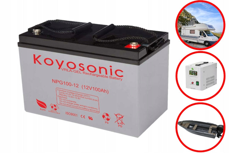 RECHARGEABLE VRLA GEL 12V 100Ah UPS BOAT MOTORHOME POWERFUL DEEP CYCLE 12YEARS