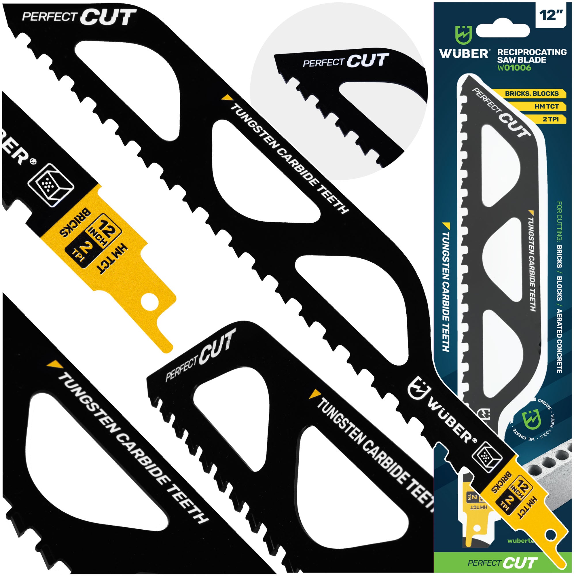RECIPROCATING SAW BLADE BRICK JIGSAW KNIFE 12" WUBER