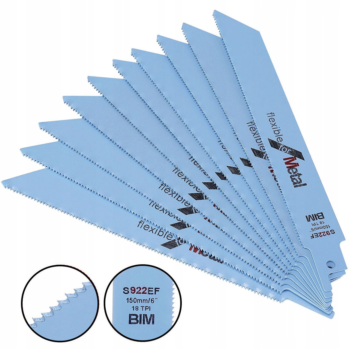 RECIPROCATING SAW BLADE FOR METAL 150mm HCS 10PCS Purpose fresh wood, branches nonferrous metal steel