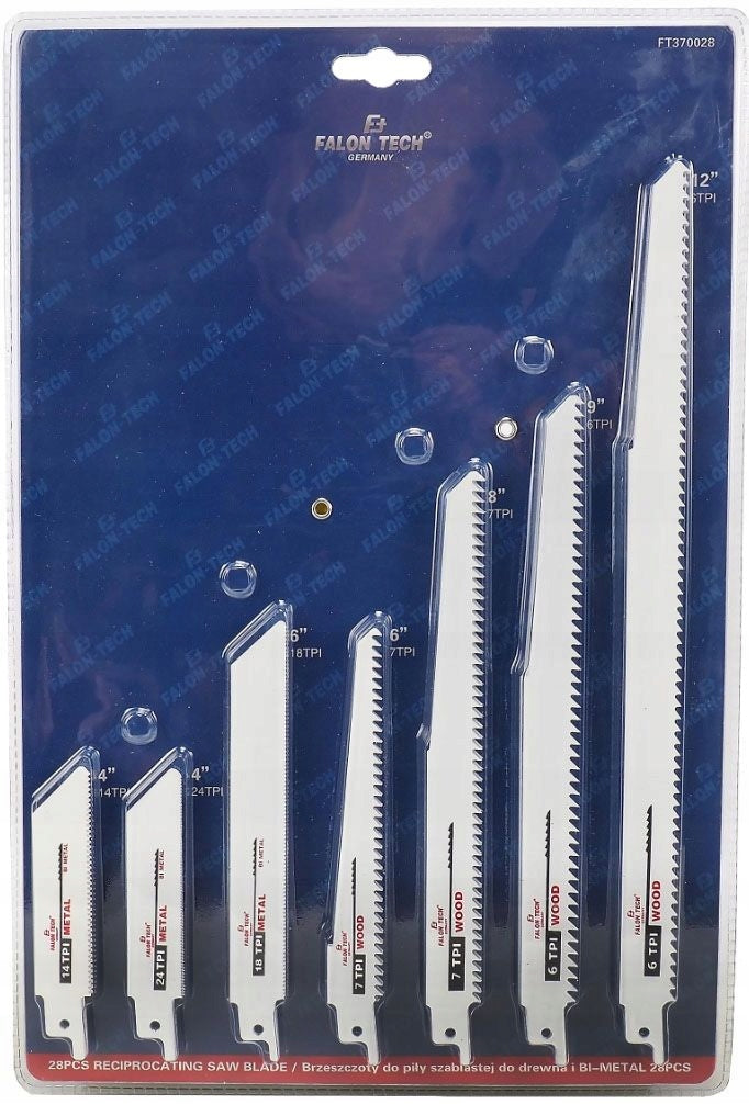 RECIPROCATING SAW BLADE SET OF 28 METAL WOOD SAW BLADES Manufacturer code FT370028