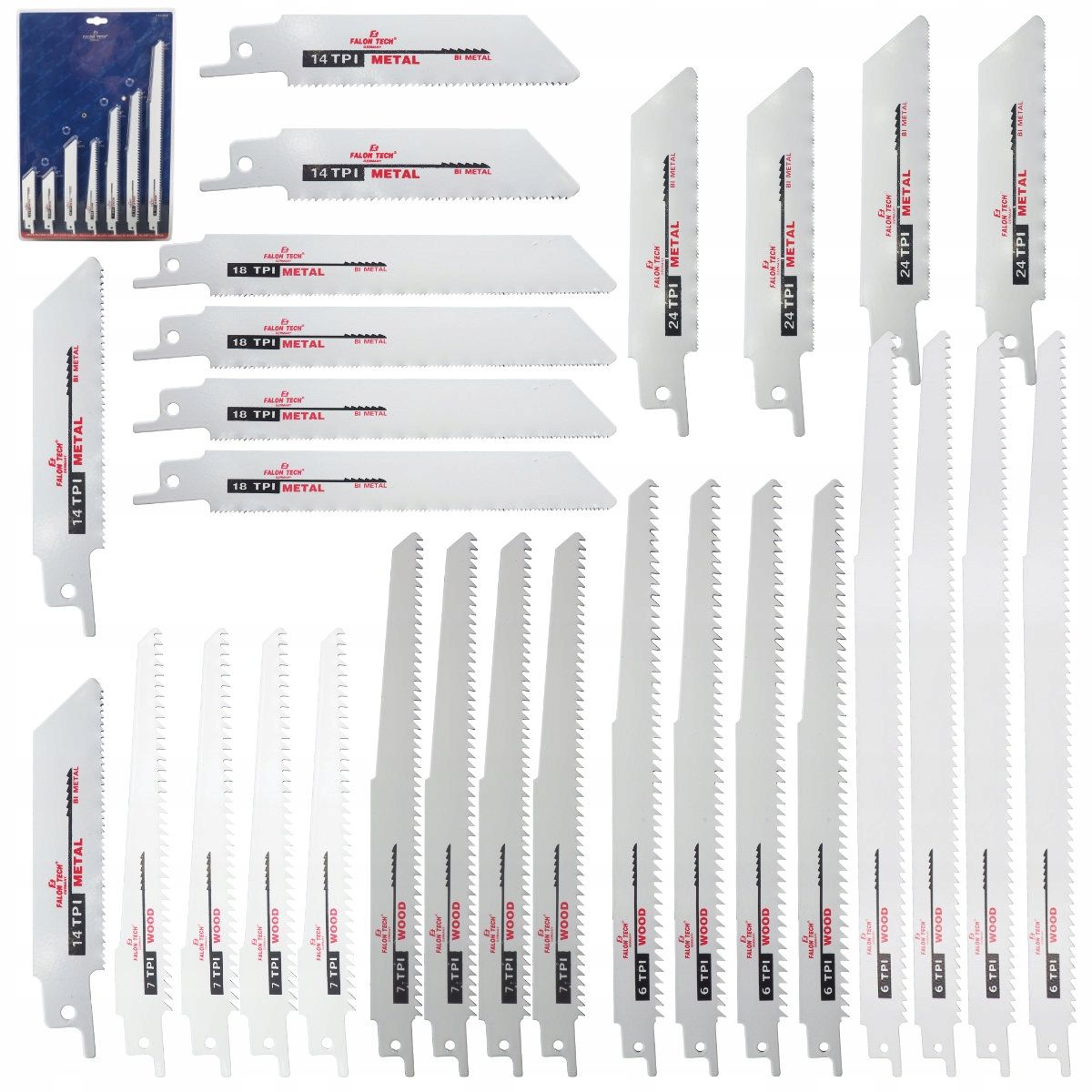 RECIPROCATING SAW BLADE SET OF 28 METAL WOOD SAW BLADES