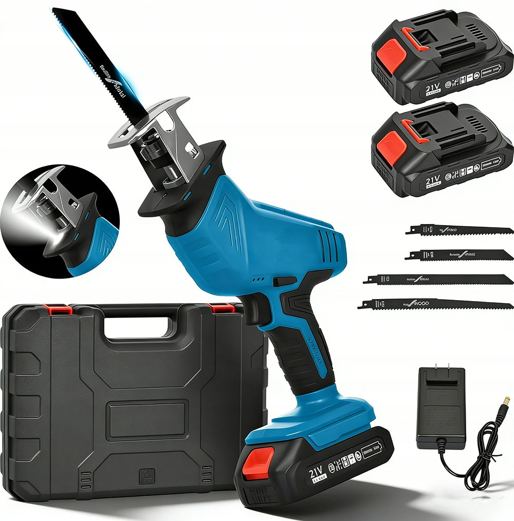RECIPROCATING SAW CORDLESS JIGSAW STRONG LED 2 AKU WOOD CASE