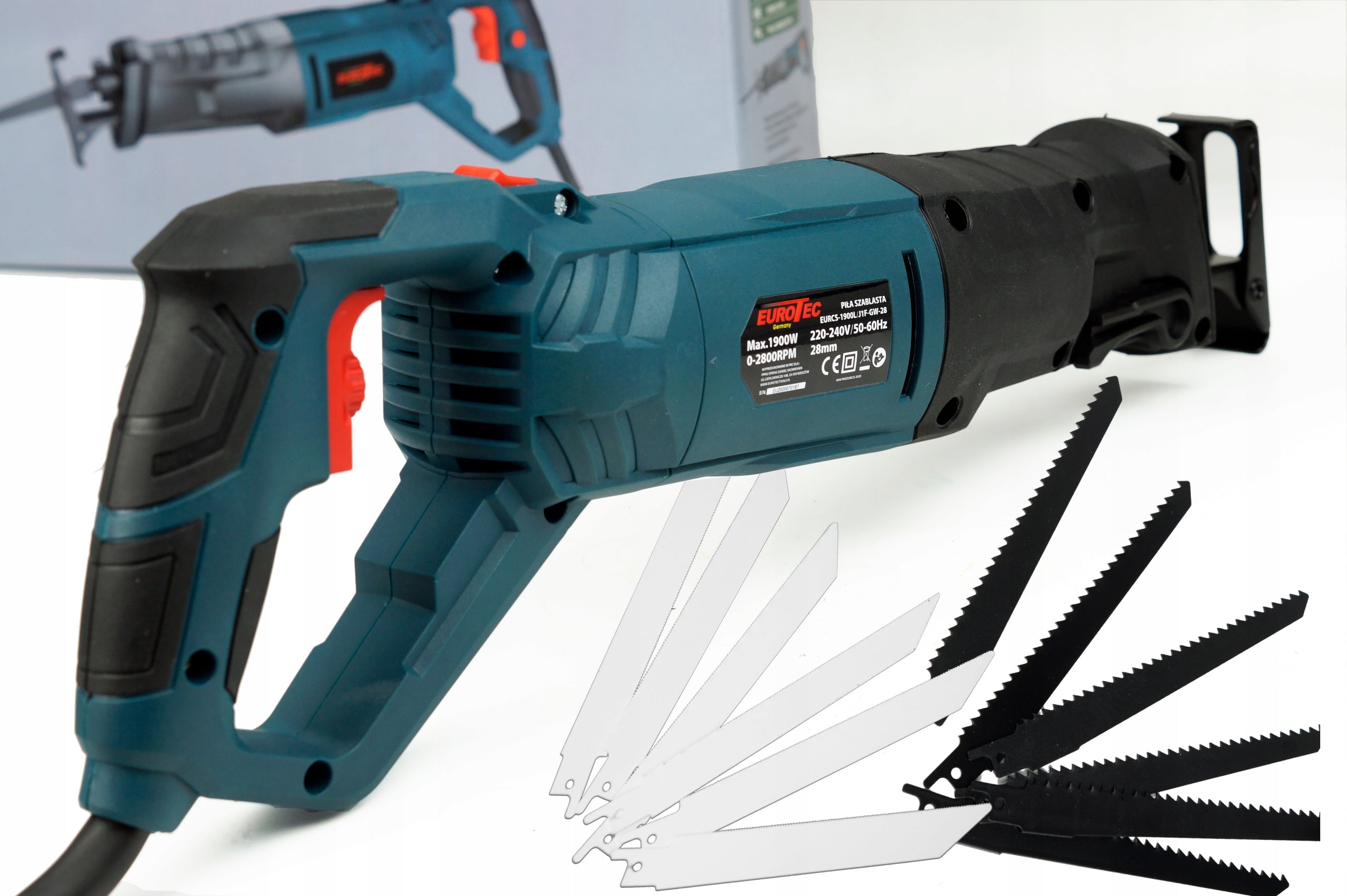 RECIPROCATING SAW FOX TAIL JIGSAW +12 KNIVES STRONG Brand Eurotec