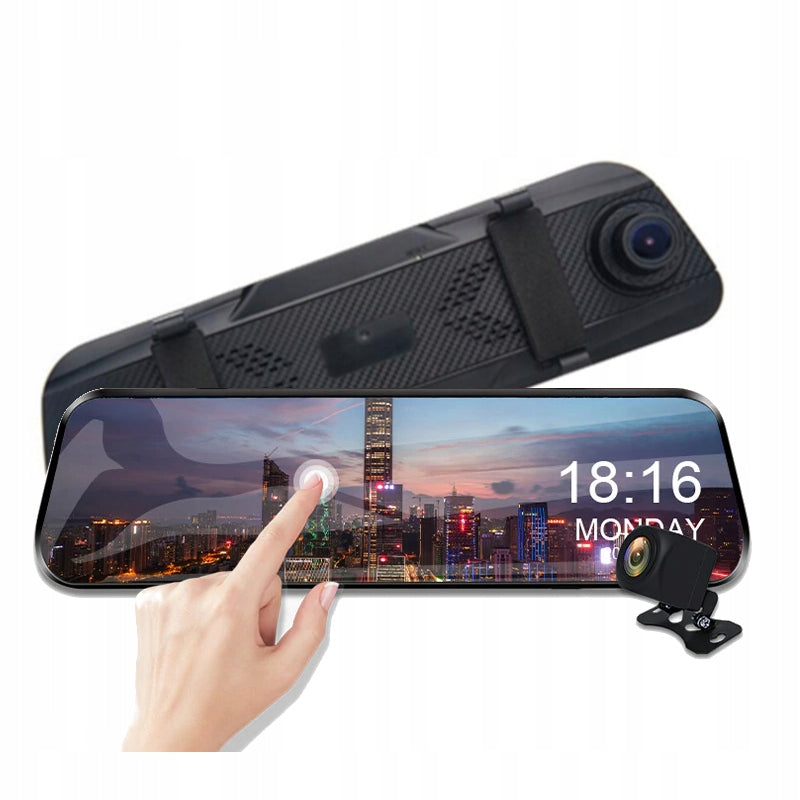 RECORDER MIRROR FULL HD 10 INCH CAMERA REAR CAMERA FRONT 2IN1 PL