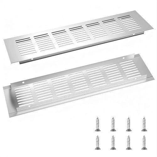 RECTANGULAR ALUMINUM VENTILATION GRILLE FOR WALLS 300X80MM SET OF 2PCS Brand no brand