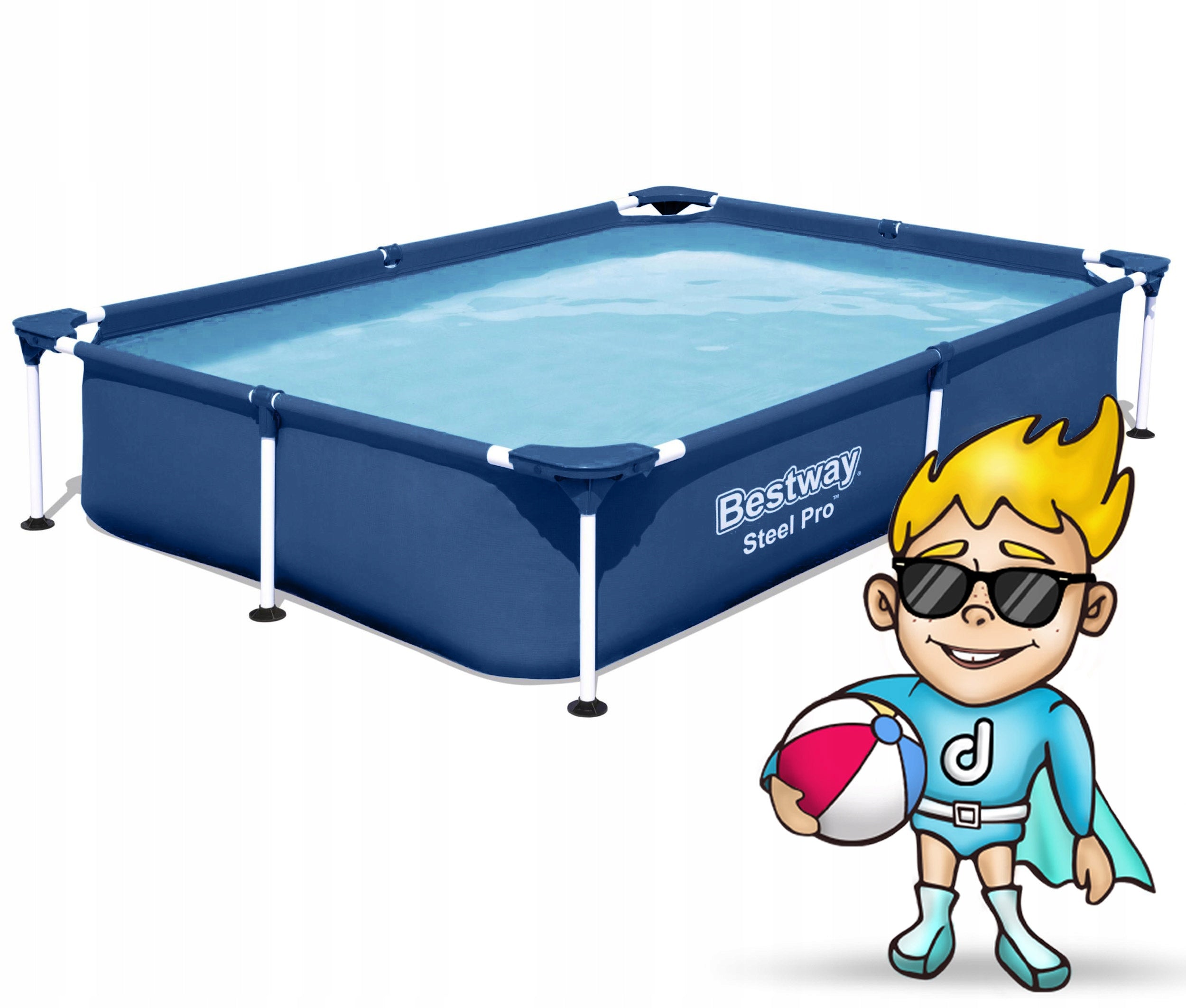 RECTANGULAR FAMILY GARDEN FRAME POOL 221x150x43cm BESTWAY Manufacturer code 56401N