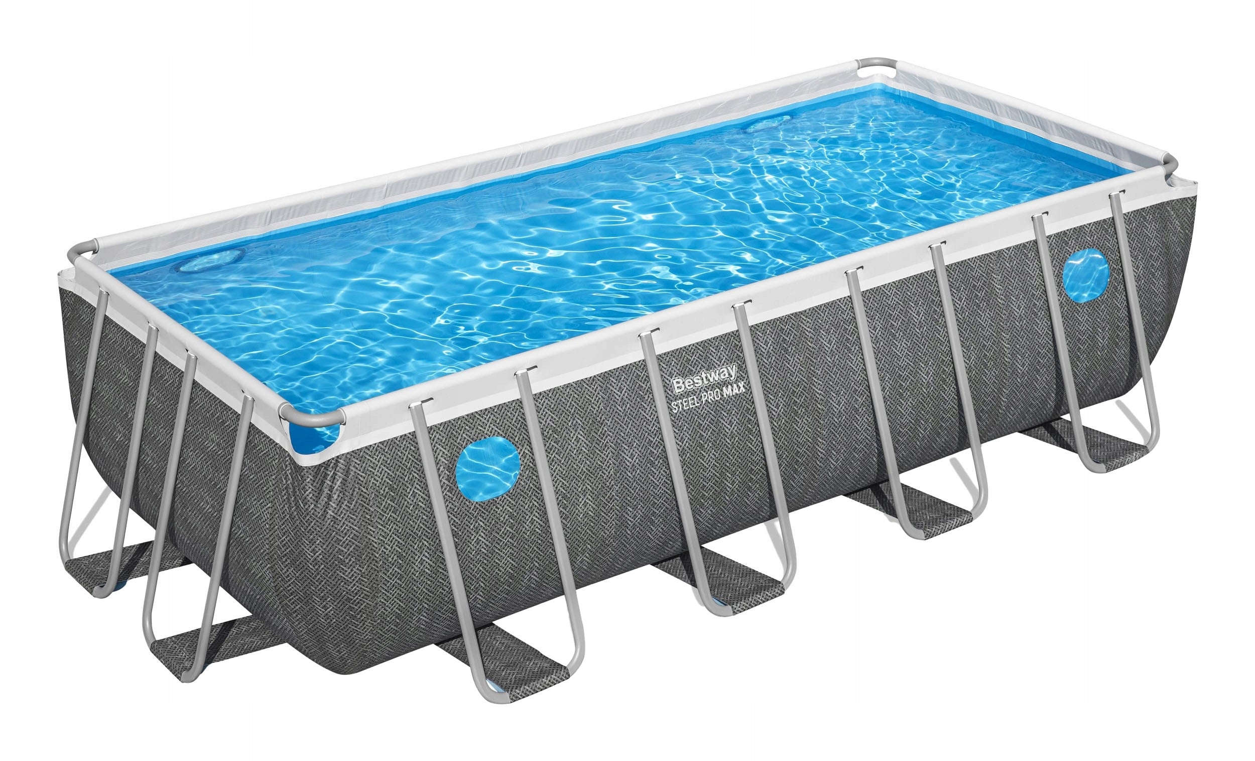 RECTANGULAR GARDEN FRAME POOL 488x244x122 BESTWAY SET 10in1 Length 488 cm