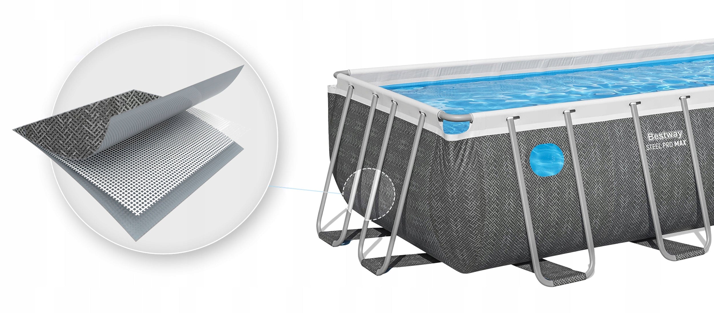 RECTANGULAR GARDEN FRAME POOL 488x244x122 BESTWAY SET 10in1 Manufacturer code 561MB