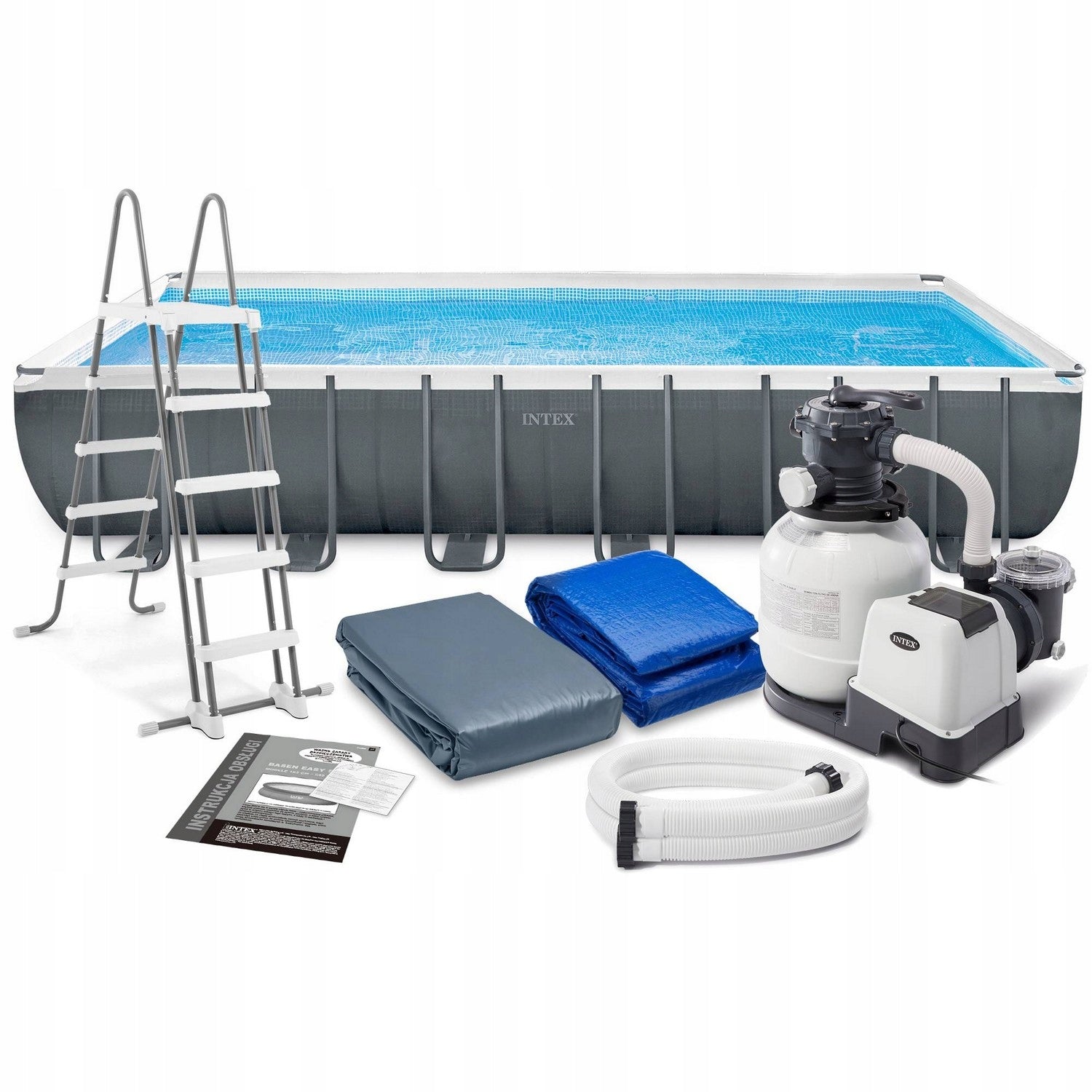 RECTANGULAR POOL 732x366x132 INTEX 26364 SAND PUMP