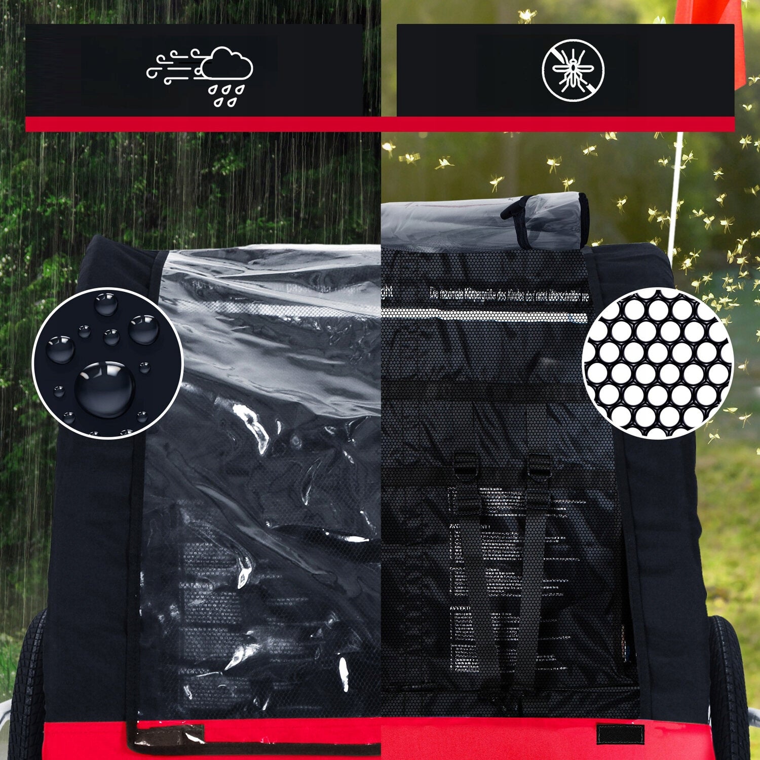 RED BICYCLE TRAILER / JOGGER 2in1 FOLDING BICYCLE TRAILER Manufacturer code FAH-rt